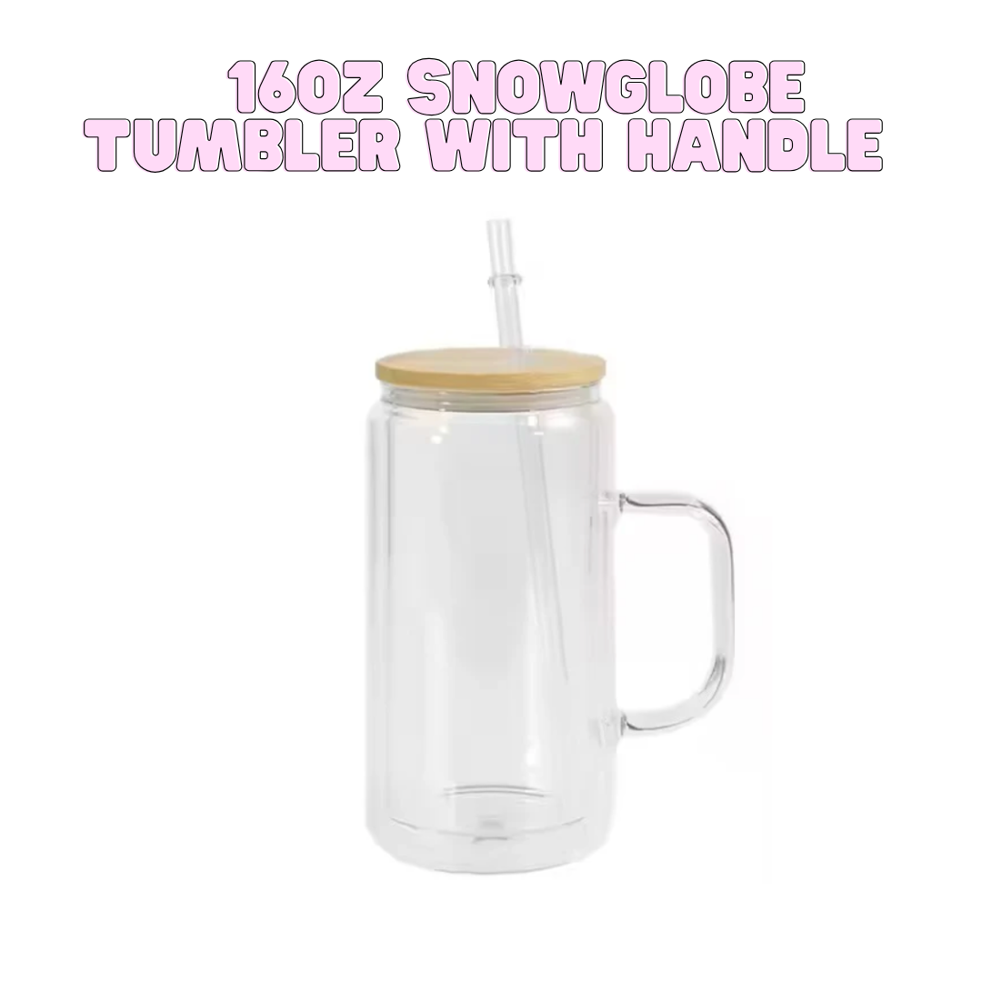 16oz Snowglobe Tumbler with Handle