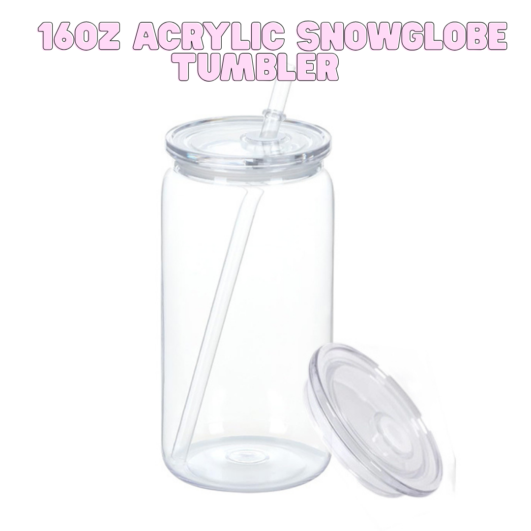 16oz Acrylic Snowglobe Tumbler