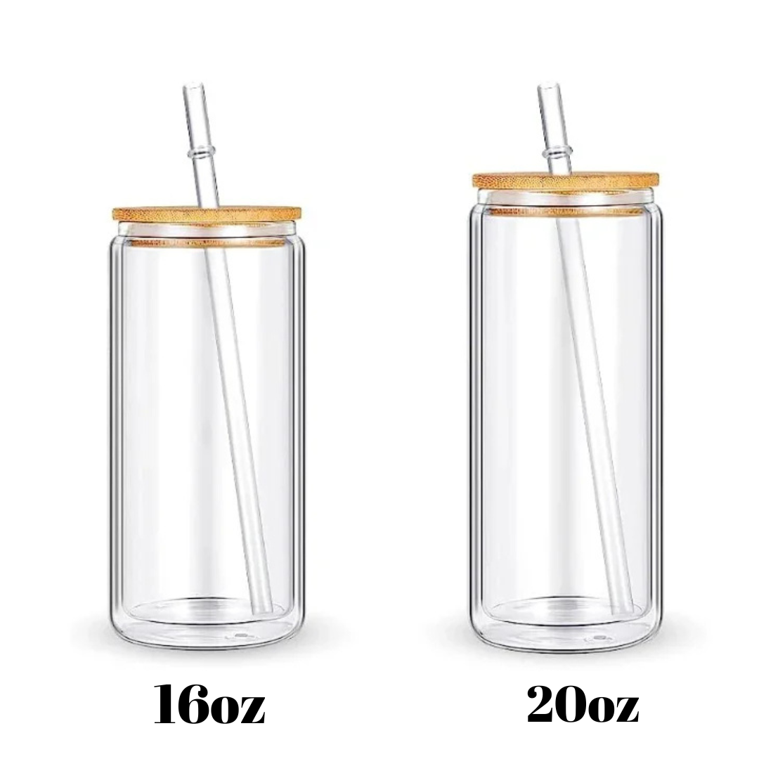 16oz & 20oz Glass Snowglobe Tumbler