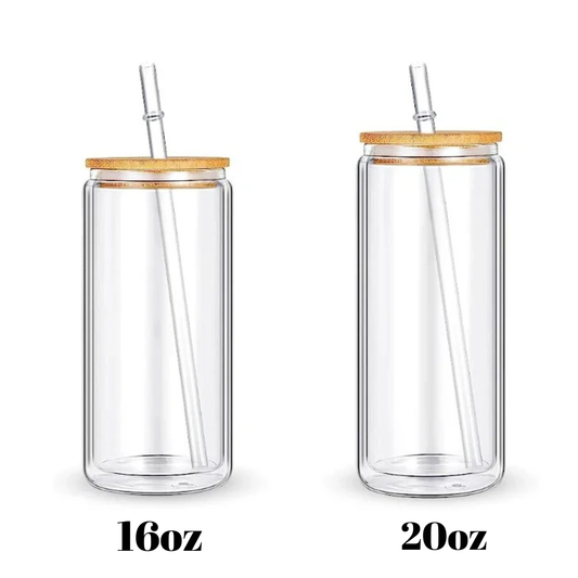 16oz & 20oz Glass Snowglobe Tumbler