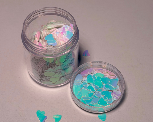 Iridescent White Hearts