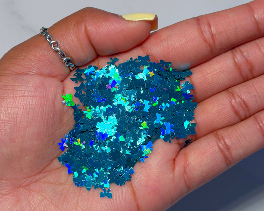 Deep Turquoise Iridescent Ribbons