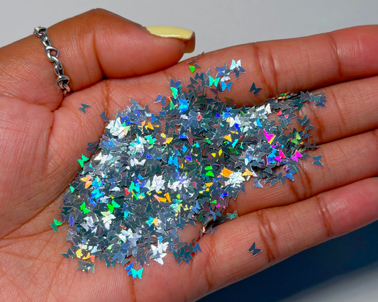 Iridecsent Silver Butterflies
