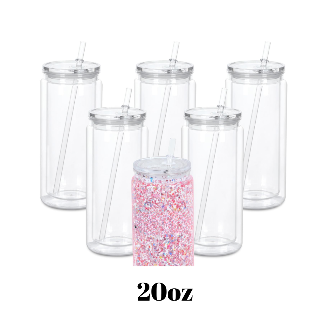 16oz & 20oz Acrylic Snowglobe Tumbler