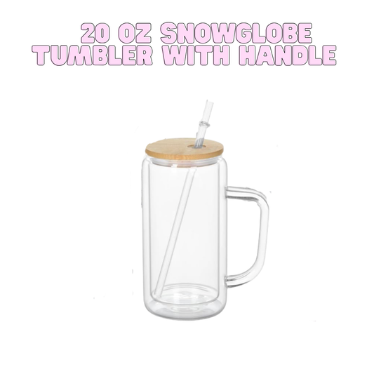 20oz Snowglobe Tumbler with Handle