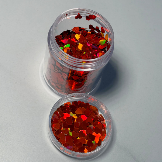 Iridescent Burnt Orange Hearts