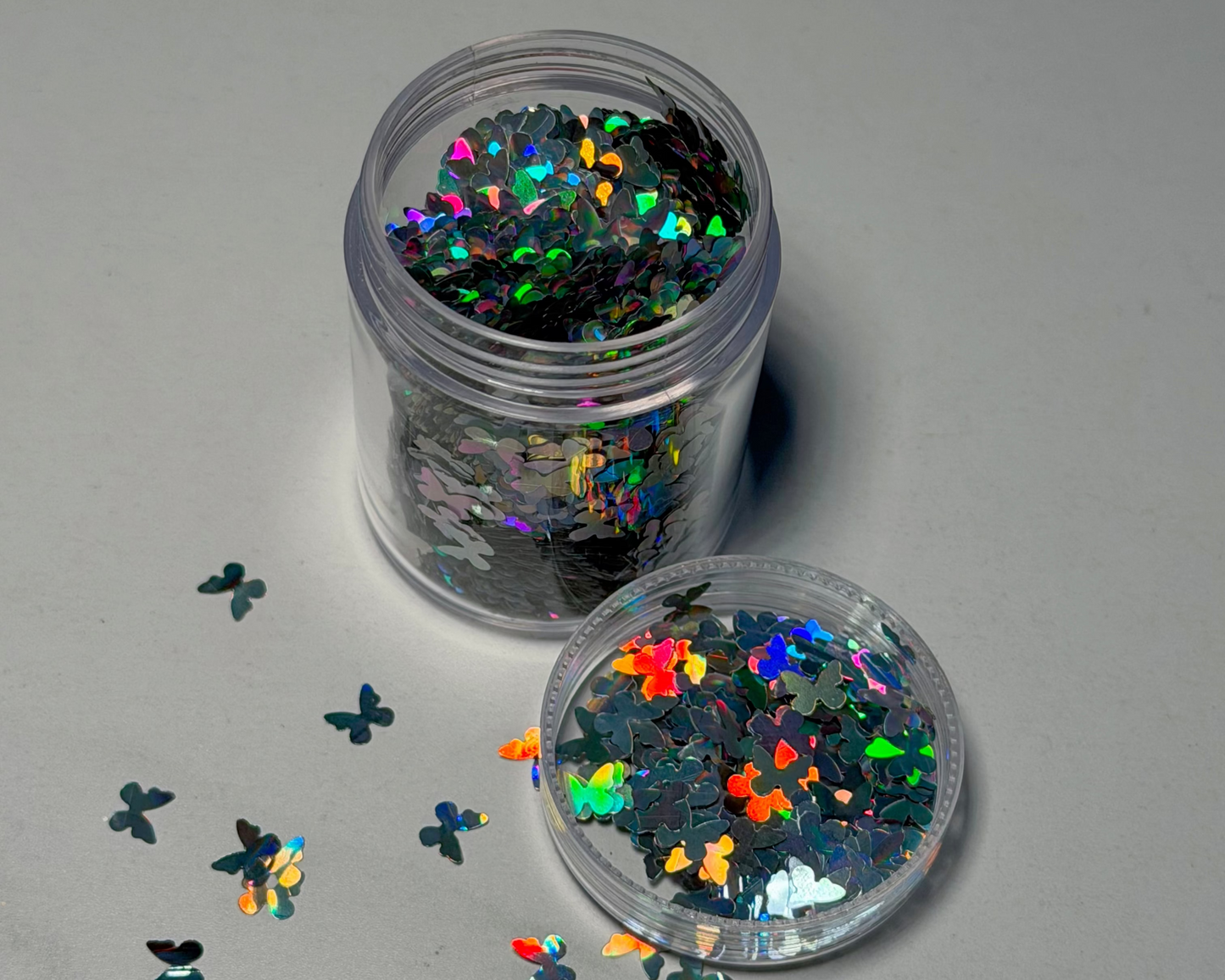 Iridescent Silver Butterflies