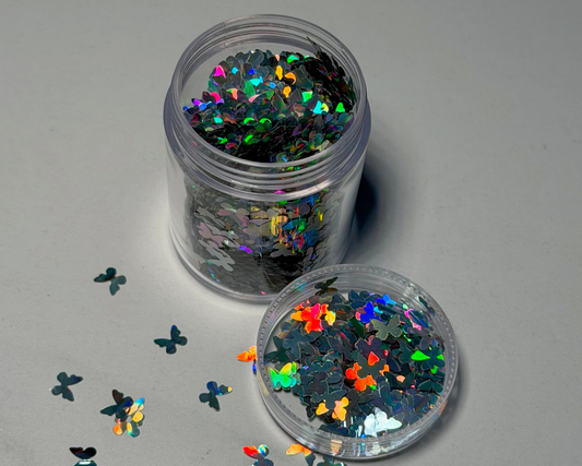 Iridescent Silver Butterflies